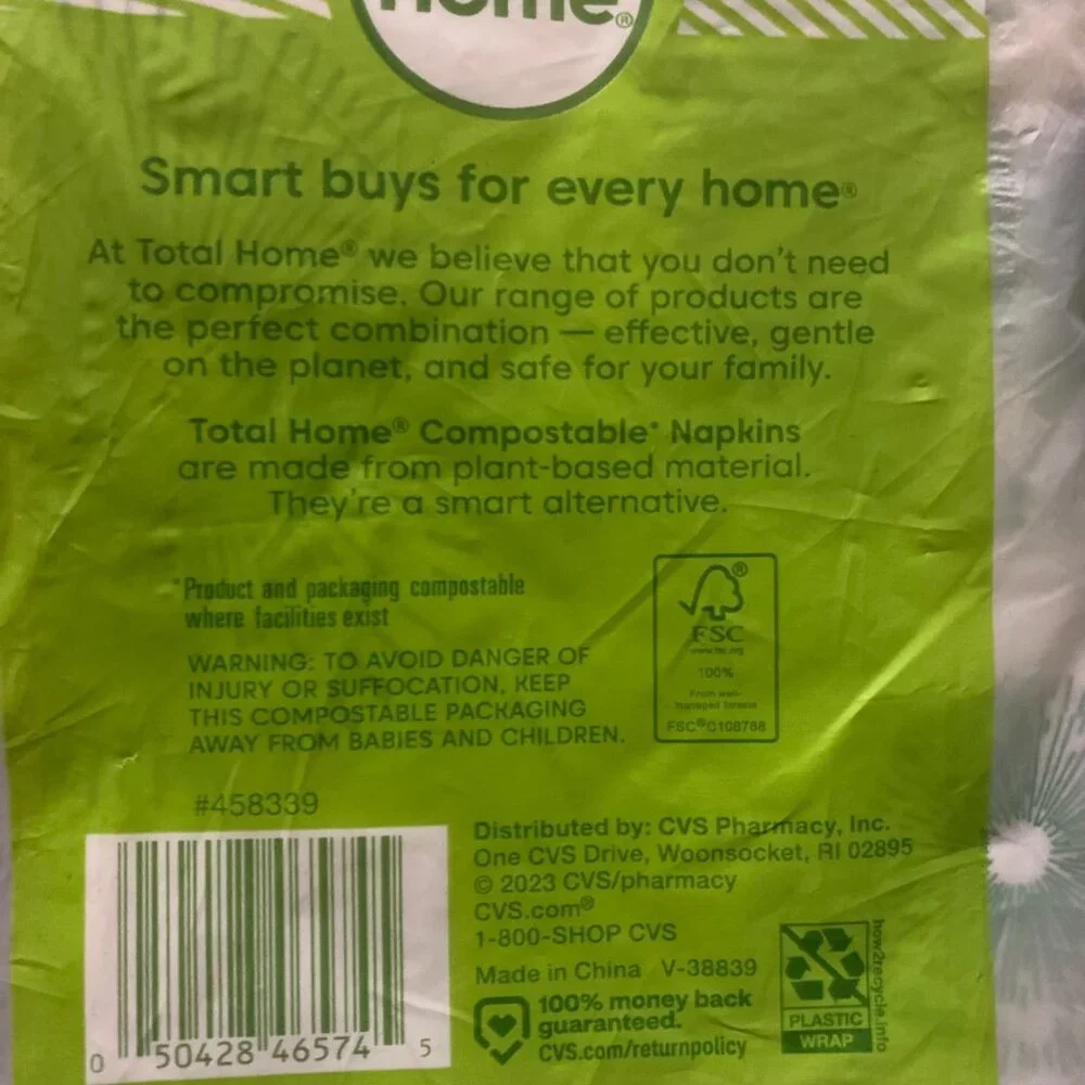 Total Home Earth Essentials Compostable Dinner Napkins - 20 Pack‎ 16